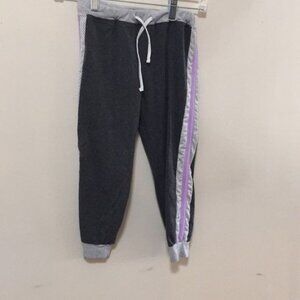 Inspired Hearts Gray/Purple Girls Joggers XS 6-6X